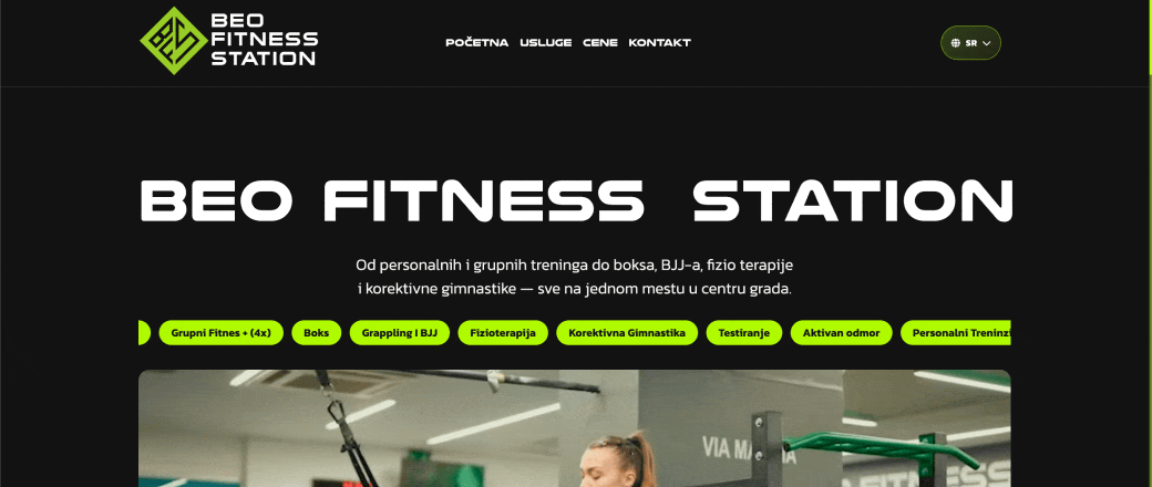 Primer sajta — Beo Fitness Station